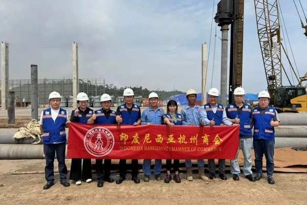 Ketua Kamar Dagang Hangzhou Indonesia Ye Daifeng memimpin delegasi meninjau proyek utama “桂鑫钢铁” (Guixin Steel)
